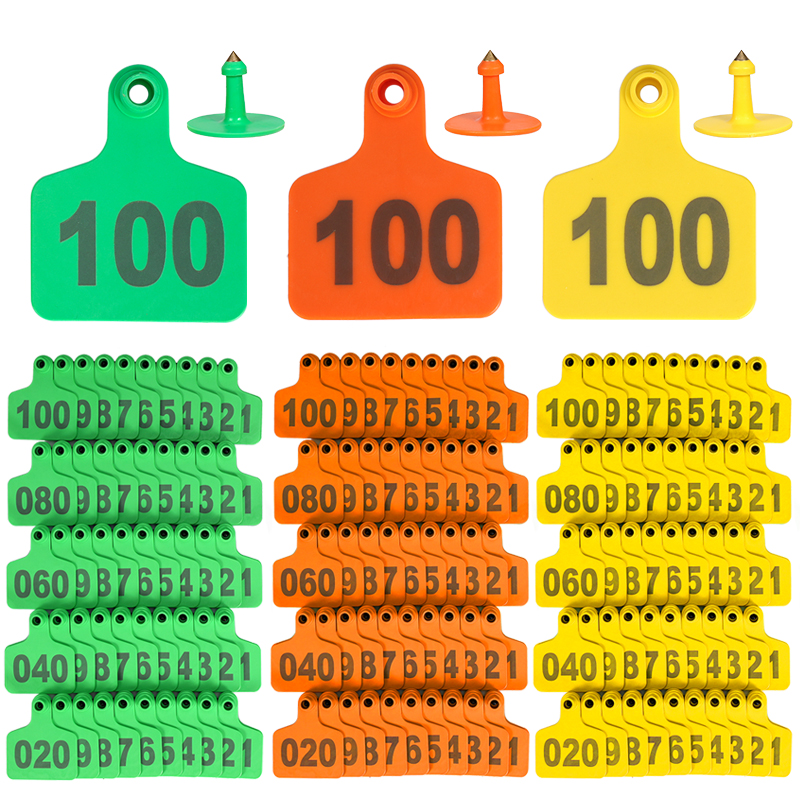 Livestock Ear Tag - 100 Pcs Animal identification ear tag