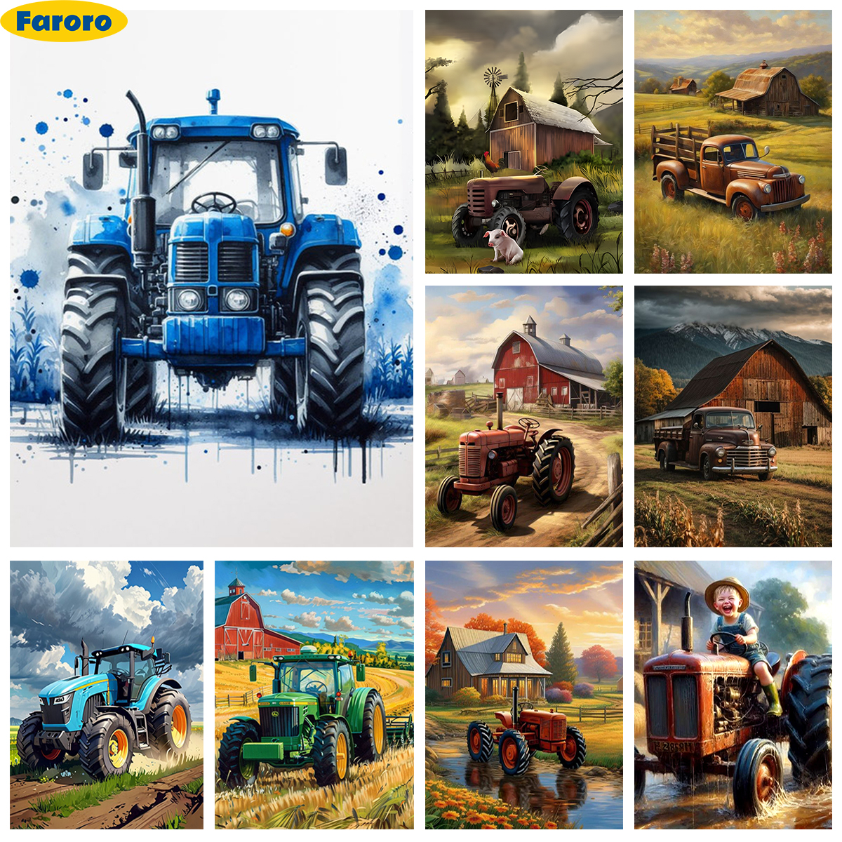 Tractor Diamond Painting Kit A - Agriculture Farming Kit 评论和价格